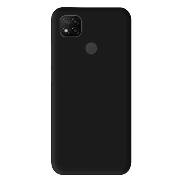 Vanligt mattsvart silikonfodral som är kompatibelt med Xiaomi Redmi 9C