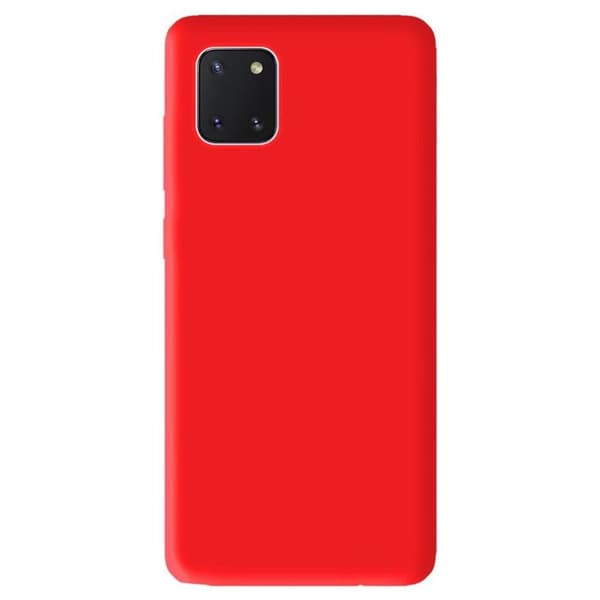 Vanligt mattrött silikonfodral som är kompatibelt med Samsung Galaxy A81 Galaxy Note 10 Lite