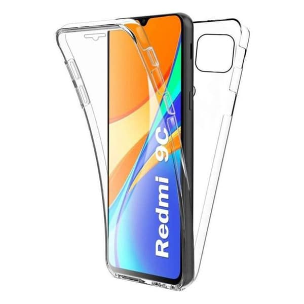 360 helfodral - Xiaomi - Redmi 9C - Genomskinlig - Stötskydd - Halvstyvt