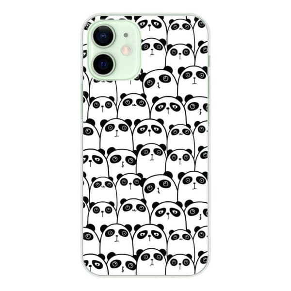 Tryckt silikonfodral som är kompatibelt med Apple iPhone 12 Mini Pandas Meeting