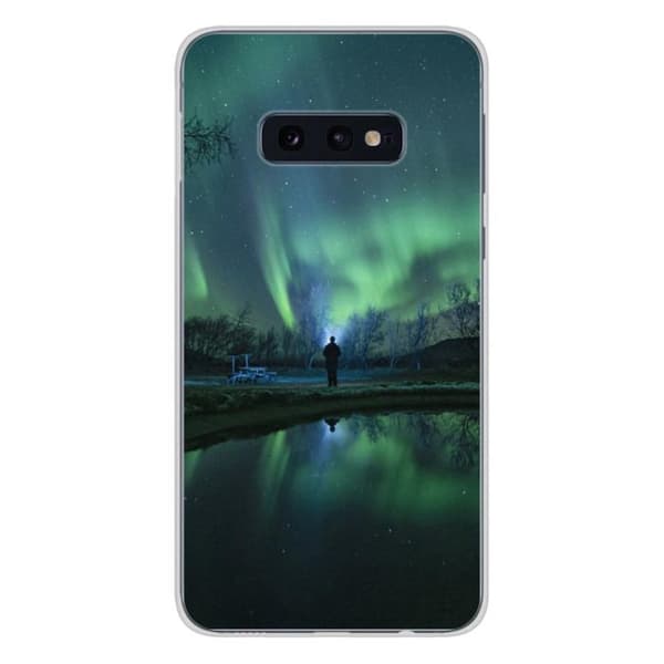 Tryckt silikonfodral som är kompatibelt med Samsung Galaxy S10e Northern Lights