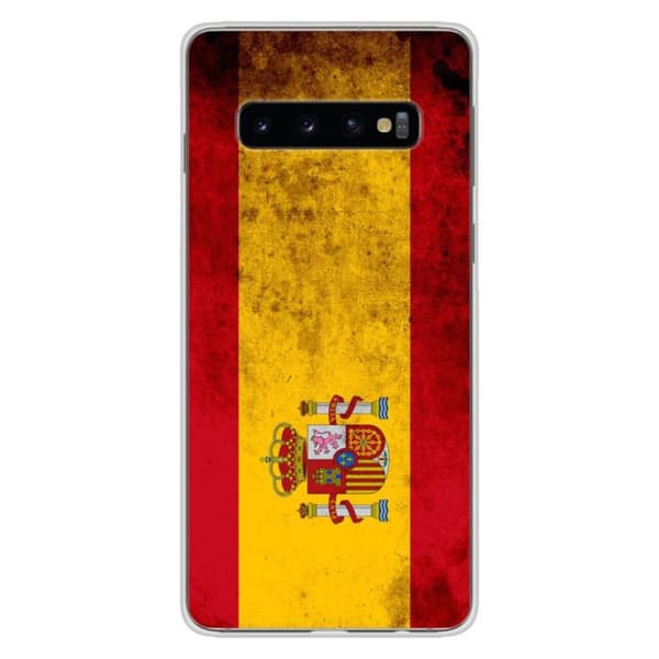 Tryckt silikonfodral som är kompatibelt med Samsung Galaxy S10 Plus Spanien flagga