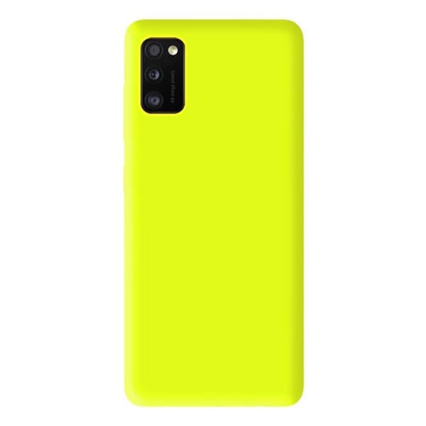 Vanligt matt gult silikonfodral som är kompatibelt med Samsung Galaxy A41