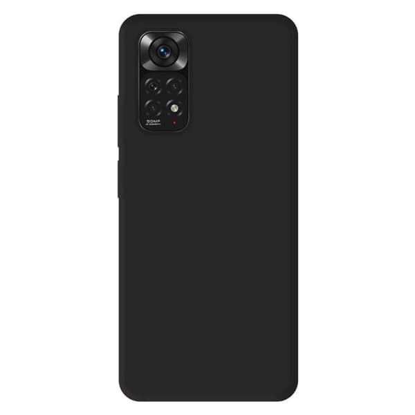 Vanligt mattsvart silikonfodral som är kompatibelt med Xiaomi Redmi Note 11 4G
