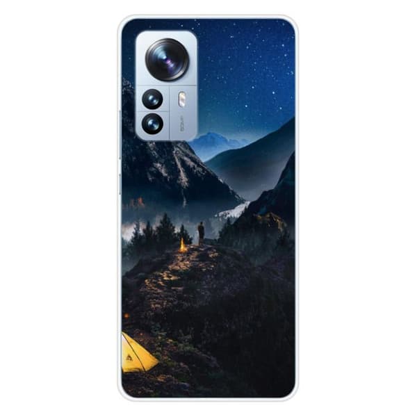 Tryckt silikonfodral som är kompatibelt med Xiaomi Mi 12 Pro Alone in the Mountains