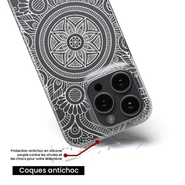 Tryckt silikonfodral som är kompatibelt med Xiaomi Mi 12 Pro Mandala vit