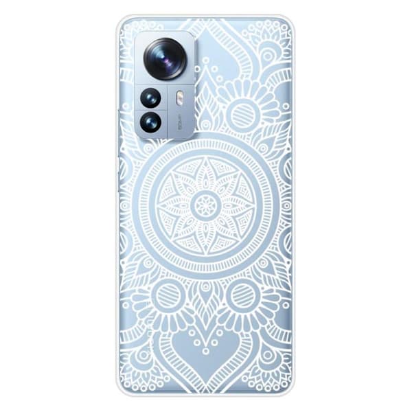 Tryckt silikonfodral som är kompatibelt med Xiaomi Mi 12 Pro Mandala vit