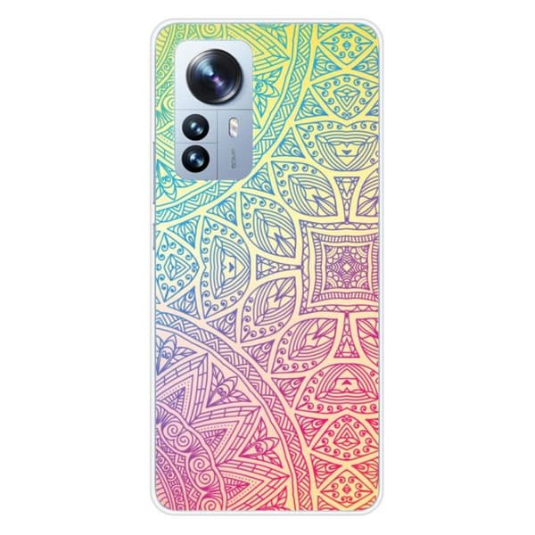 Tryckt silikonfodral som är kompatibelt med Xiaomi Mi 12 Pro Mandala Pastell