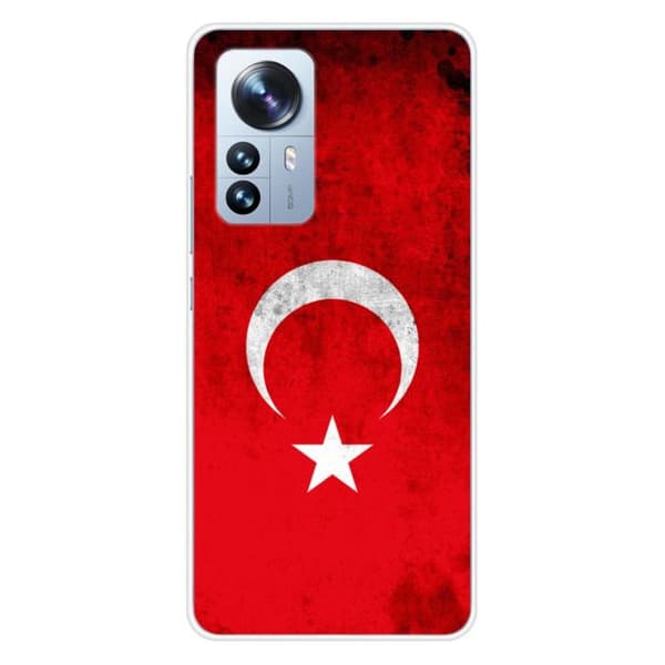 Tryckt silikonfodral som är kompatibelt med Xiaomi Mi 12 Pro Türkiye-flaggan