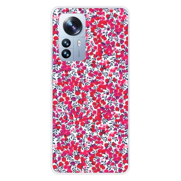 Tryckt silikonfodral kompatibelt med Xiaomi Mi 12 Pro Liberty Wiltshire Red
