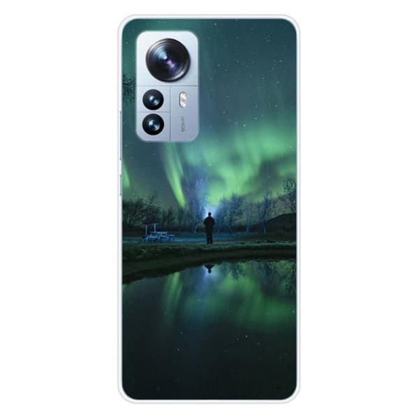Tryckt silikonfodral som är kompatibelt med Xiaomi Mi 12 Pro Northern Lights
