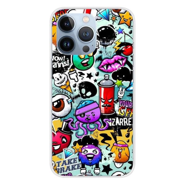 Tryckt silikonfodral som är kompatibelt med Apple iPhone 13 Pro Graffiti 2