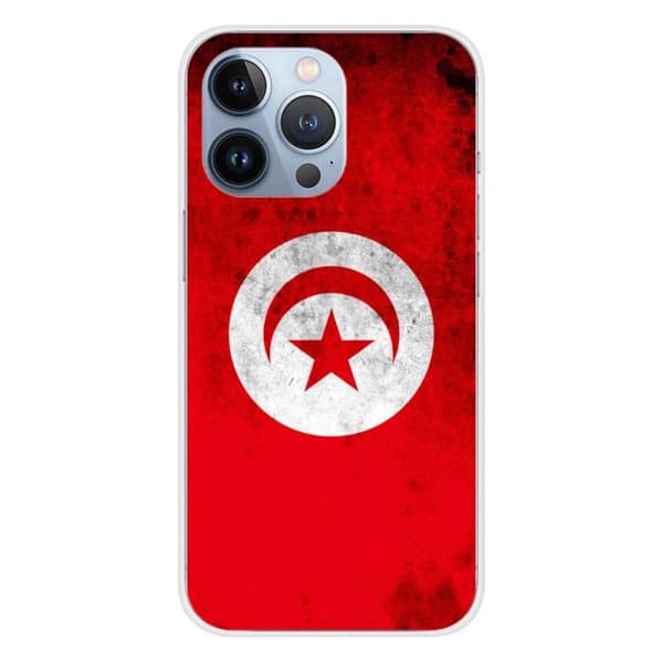 Tryckt silikonfodral som är kompatibelt med Apple iPhone 13 Pro Tunisia-flaggan