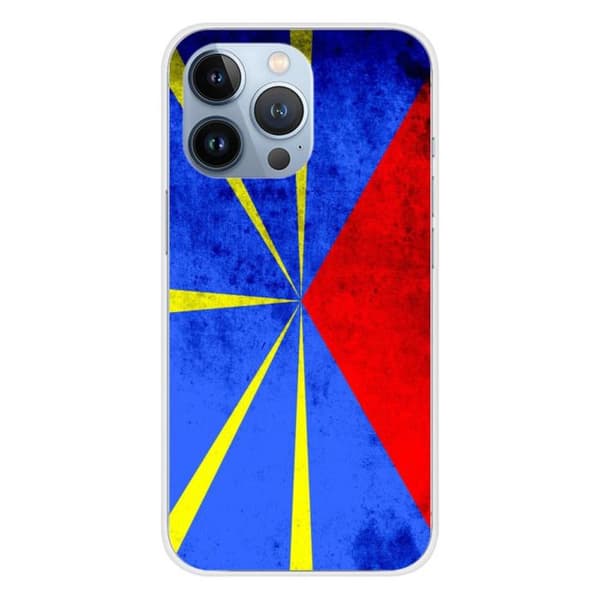 Tryckt silikonfodral som är kompatibelt med Apple iPhone 13 Pro Reunion Island flagga