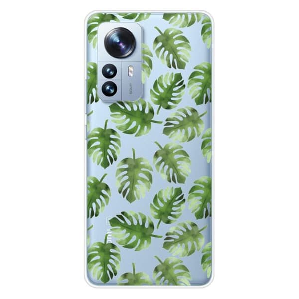 Tryckt silikonfodral som är kompatibelt med Xiaomi Mi 12 Pro Monstera löv