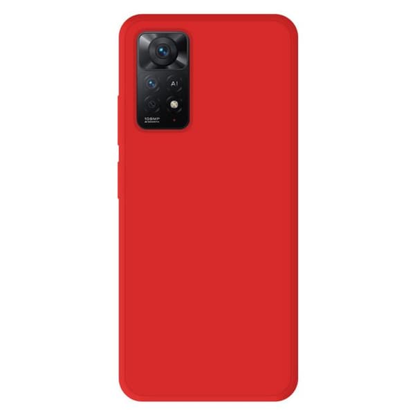 Vanligt mattrött silikonfodral som är kompatibelt med Xiaomi Redmi Note 11 Pro