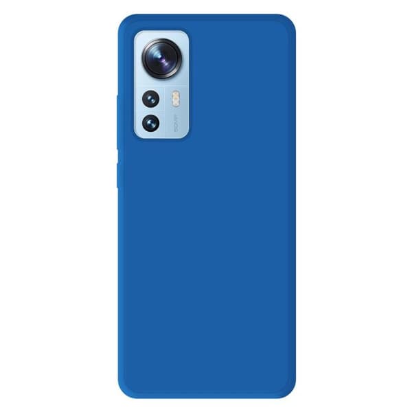 Vanligt mattblått silikonfodral som är kompatibelt med Xiaomi Mi 12 Mi 12X