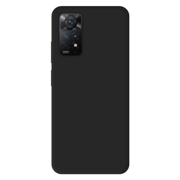 Vanligt mattsvart silikonfodral som är kompatibelt med Xiaomi Redmi Note 11 Pro