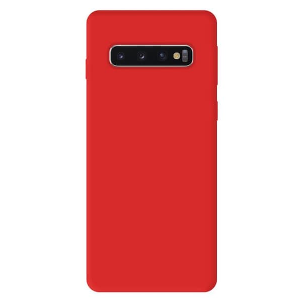 Vanligt mattrött silikonfodral som är kompatibelt med Samsung Galaxy S10 5G