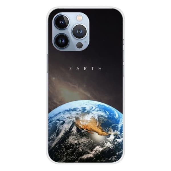 Tryckt silikonfodral som är kompatibelt med Apple iPhone 13 Pro Earth