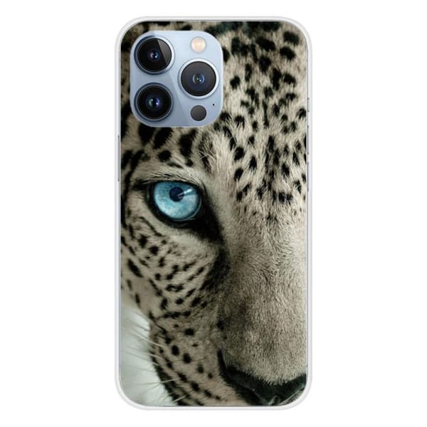 Tryckt silikonfodral kompatibelt Apple iPhone 13 Pro Leopard Eye