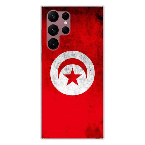 Tryckt silikonfodral som är kompatibelt med Samsung Galaxy S22 Ultra Tunisia flagga