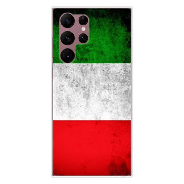 Tryckt silikonfodral som är kompatibelt med Samsung Galaxy S22 Ultra Italien flagga