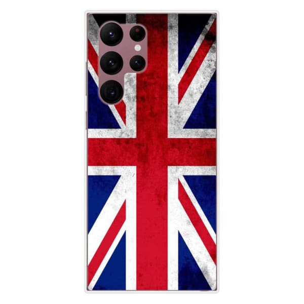 Tryckt silikonfodral som är kompatibelt med Samsung Galaxy S22 Ultra England flagga