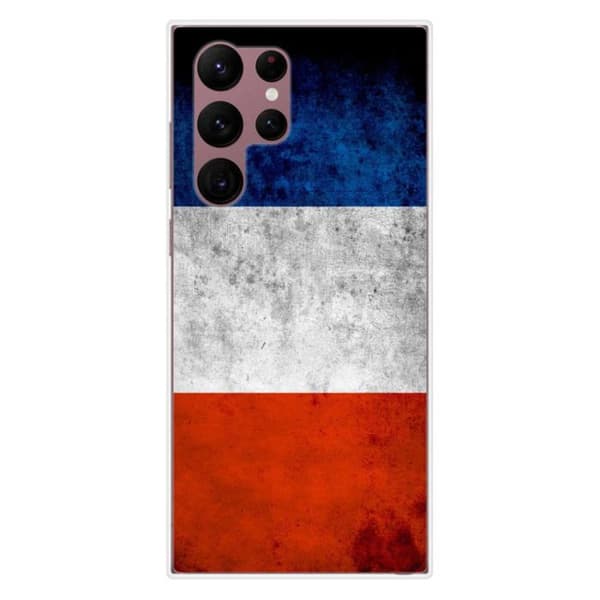 Tryckt silikonfodral som är kompatibelt med Samsung Galaxy S22 Ultra France flagga