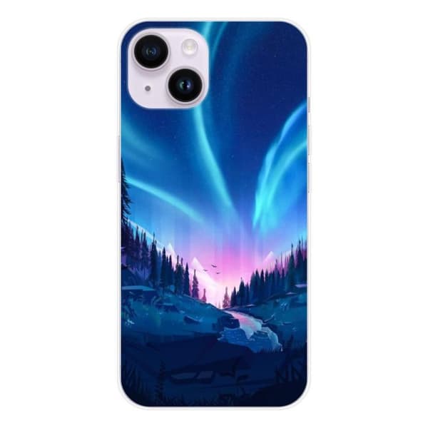 Tryckt silikonfodral som är kompatibelt med Apple iPhone 14 Nightfall
