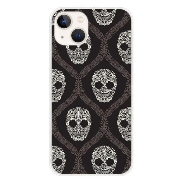 Tryckt silikonfodral som är kompatibelt med Apple iPhone 13 Floral skull