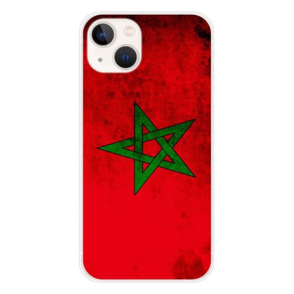 Tryckt silikonfodral som är kompatibelt med Apple iPhone 13 Marockos flagga