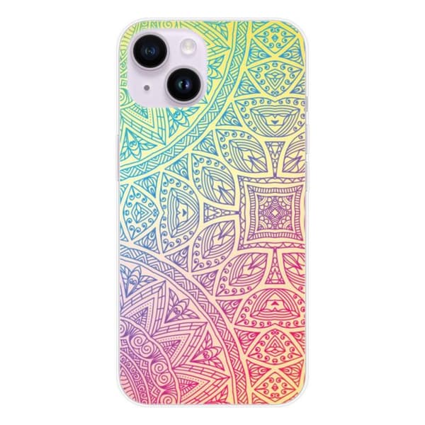 Tryckt silikonfodral som är kompatibelt med Apple iPhone 14 Mandala Pastell