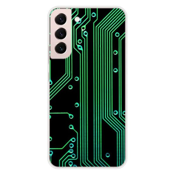 Tryckt silikonfodral som är kompatibelt med Samsung Galaxy S22 Plus Geek-kretsstruktur