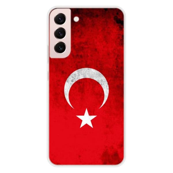 Tryckt silikonfodral som är kompatibelt med Samsung Galaxy S22 Plus Türkiye flagga