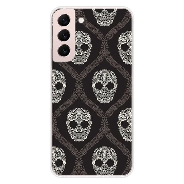 Siliconehölje med tryck - 1001 höljen - Samsung Galaxy S22 Plus - Blommig döskalle - Flerfärgad - Semi-rigid