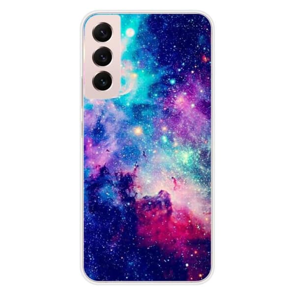 Tryckt silikonfodral som är kompatibelt med Samsung Galaxy S22 Plus Galaxy Blue