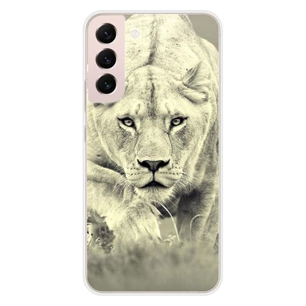 Tryckt silikonfodral som är kompatibelt med Samsung Galaxy S22 Plus Lioness
