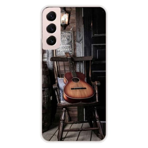 Tryckt silikonfodral som är kompatibelt med Samsung Galaxy S22 Plus Guitar