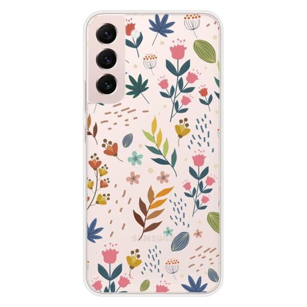 Tryckt silikonfodral kompatibelt Samsung Galaxy S22 Plus färgglada blommor