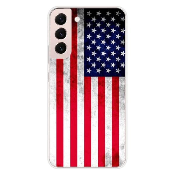 Tryckt silikonfodral kompatibelt med Samsung Galaxy S22 Plus USA flagga