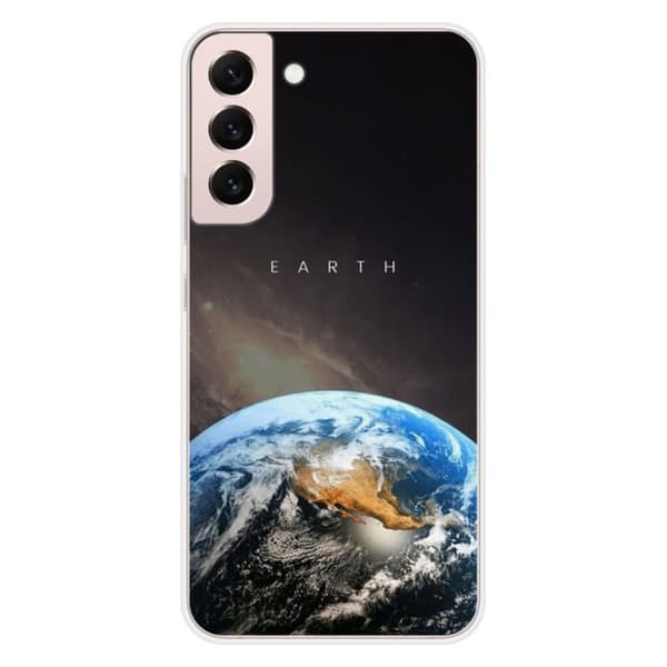 Tryckt silikonfodral som är kompatibelt med Samsung Galaxy S22 Plus Earth