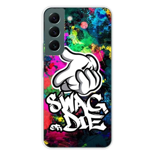 Tryckt silikonfodral som är kompatibelt med Samsung Galaxy S22 Swag or die