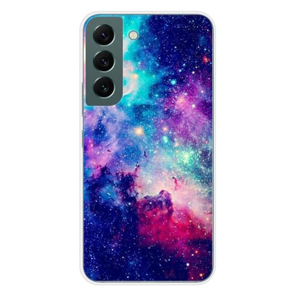 Tryckt silikonfodral som är kompatibelt med Samsung Galaxy S22 Galaxy Blue