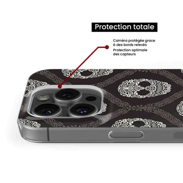 Siliconefodral med tryck - 1001 skal - Samsung Galaxy S22 - Blom-kranium - Optimal skydd - Semi-styv