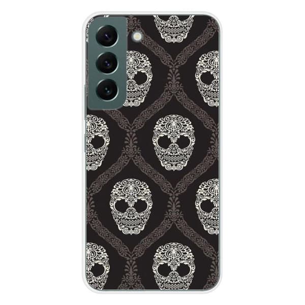 Siliconefodral med tryck - 1001 skal - Samsung Galaxy S22 - Blom-kranium - Optimal skydd - Semi-styv