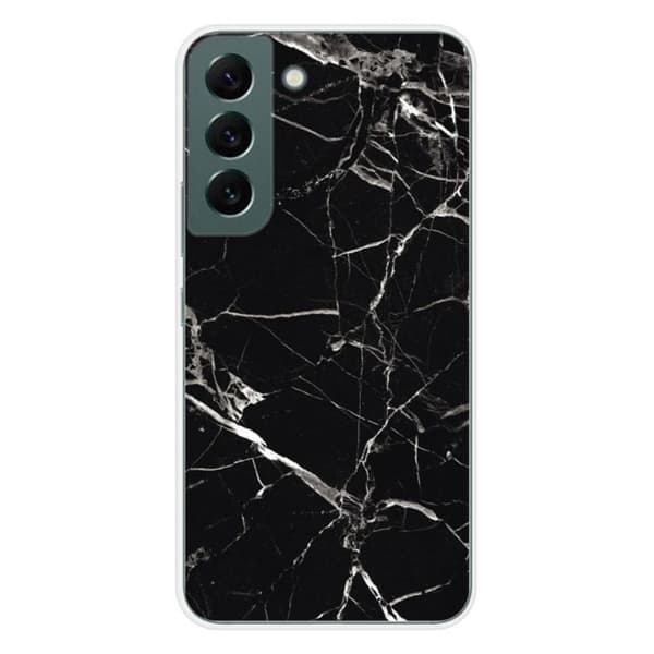 Tryckt silikonfodral som är kompatibelt med Samsung Galaxy S22 Black Marble
