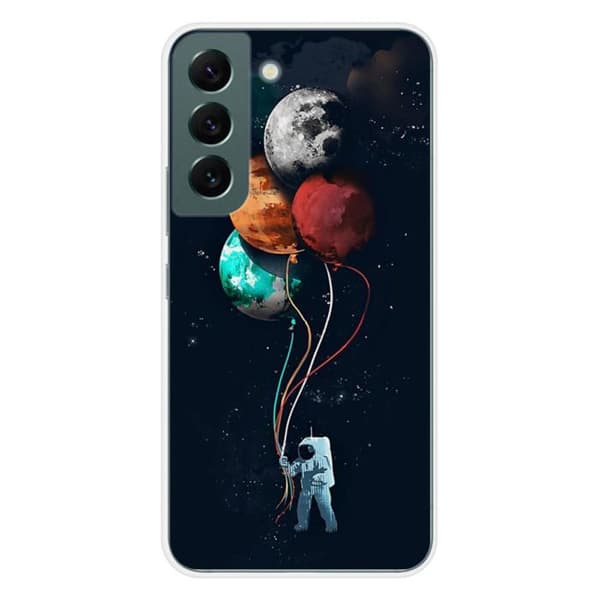 Tryckt silikonfodral som är kompatibelt med Samsung Galaxy S22 Balloon Cosmonaut