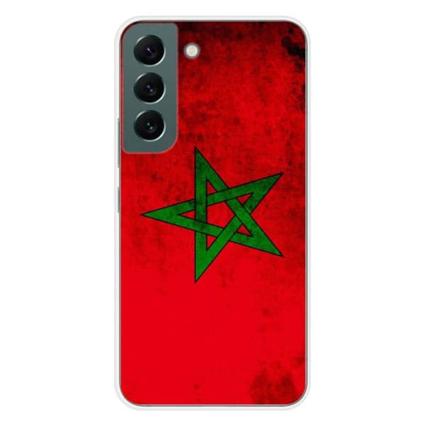 Tryckt silikonfodral som är kompatibelt med Samsung Galaxy S22 Marockos flagga
