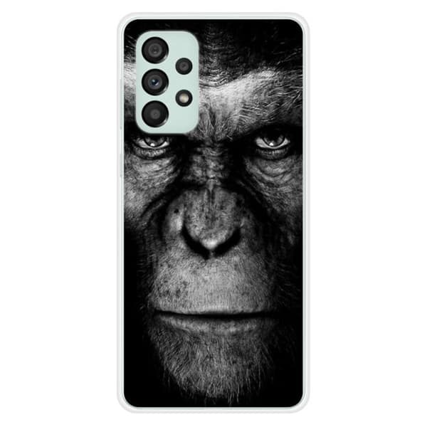 Tryckt silikonfodral som är kompatibelt med Samsung Galaxy A73 5G Monkey